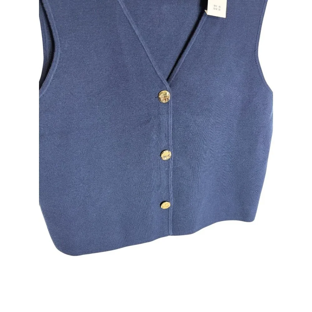 NWT Abercrombie & Fitch LuxeLoft V-Neck Vest Shirt Blue-sz XL